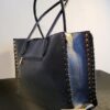Navy Blue Gucci Studded Tote - Image 2